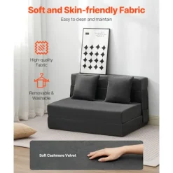 Sofa-seng Pliant 3 i 1 - DUOKU - Konvertibel i Memory Skum - 2 Puder - Vaskbar Betræk