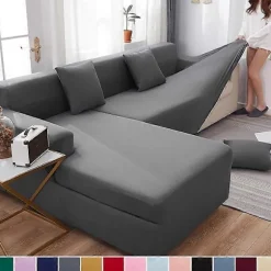 Solidt Sofabetræk til Stue Sofabetræk Elastisk L-Formet Hjørnesofabetræk Strækbetræk til Sofa - WELLNGS pink-Sofa Cover 1 Seater 90-140cm