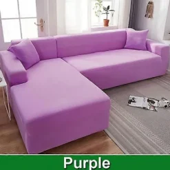 Solidt Sofabetræk til Stue Sofabetræk Elastisk L-Formet Hjørnesofabetræk Strækbetræk til Sofa - WELLNGS pink-Sofa Cover 1 Seater 90-140cm