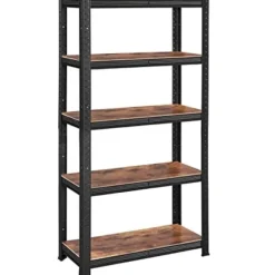 Songmics reol, 30 x 75 x 150 cm, 650 kg bæreevne), brun og sort