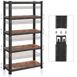 Songmics reol, 30 x 75 x 150 cm, 650 kg bæreevne), brun og sort