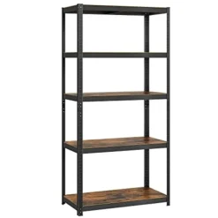 SONGMICS Reol, 40 x 90 x 180 cm, 875 kg Belastningskapacitet Rustik Brun og Sort