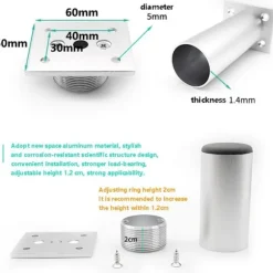 (Sort) 4 Matte møbelben, 100mm aluminium, TV-skabsben