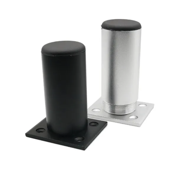 (Sort) 4 Matte møbelben, 100mm aluminium, TV-skabsben