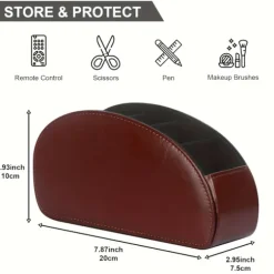 Sort Fjernbetjeningsholder i Kunstlæder med 5 Rum, TV DVD Blu Ray Medieafspiller Fjernbetjeningsorganisator, Skrivebordsopbevaring Pattern Purple