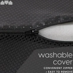 (Sort) Memory Foam Siddepude - Ergonomisk Pude til Kontorstol, Bil, Lænestol,