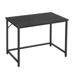 sort skrivebord med metalramme - 100 x 50 x 75 cm