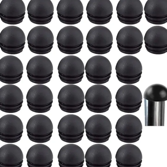 Sorte runde stolbenpropper, runde indløbsdæksel til stolben, stolbenprop 32 stk. (25mm) 25mm