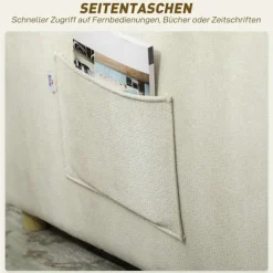 Sovestol med liggefunktion, cremefarvet, 3-i-1