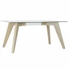 Spisebord - MDF-træ - hærdet glas - Hvid