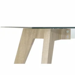 Spisebord - MDF-træ - hærdet glas - Hvid