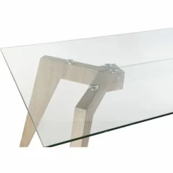 Spisebord - MDF-træ - hærdet glas - Hvid