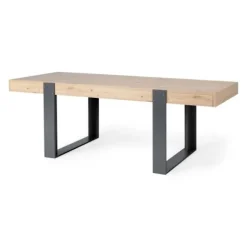 Spisebord - Rektangulært - Spånplade - Industriel - Loft - L 223,9 x D 93 x H 78,6 cm Artisan Oak och Shadow Grey