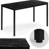 Spisebord eller skrivebord, 120x60 cm, sort marmorfinish
