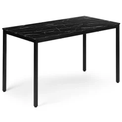 Spisebord eller skrivebord, 120x60 cm, sort marmorfinish