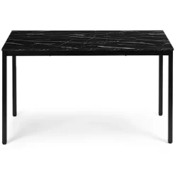 Spisebord eller skrivebord, 120x60 cm, sort marmorfinish