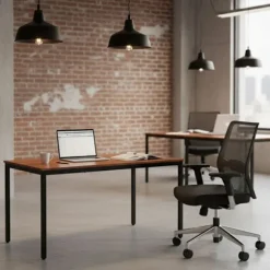 Spisebord eller skrivebord, 120x60 cm, MDF og metalramme