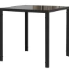 Spisebord Firkantet køkkenbord til 4 personer, spisebord af hærdet glas, bæreevne op til 80 kg, til køkken, spisestue, 75 x 75 x 75 cm, sort