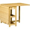Spisebord Foldebord Spisestuebord Køkkenbord Med Opbevaringsrum Og Justerbare Fødder Landlig Stil Bambus Naturtræ 149,5 X 80 X 73,5 Cm