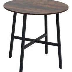 Spisebord, køkkenbord til 4 personer, stuebord til spisestue, køkken, stål, brun, 80 x 80 x 76 cm