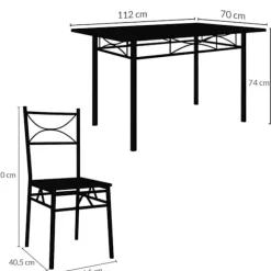 Spisebord og 4 stole, egetræsfinish, moderne design