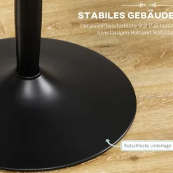 Spisebord Rundt Køkkenbord Til 2, Moderne Spisebord Med Stålben, Skridsikker Base, Ideel Til Små Rum