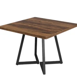 Spisebord til 4 personer 80 x 80 cm - brun/svart / firkantet sp