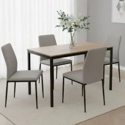 Spisebord/skrivebord til 4-5 personer, 120x60 cm MDF, metalramme