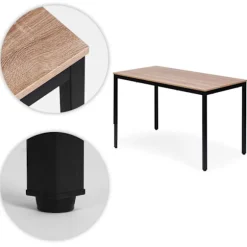 Spisebord/skrivebord til 4-5 personer, 120x60 cm MDF, metalramme