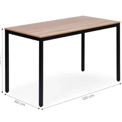 Spisebord/skrivebord til 4-5 personer, 120x60 cm MDF, metalramme