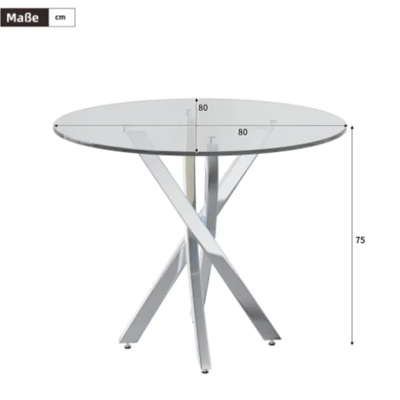 Spisebordssæt med 2 stole og hærdet glas, 80x80 cm, moderne med galvaniserede ben, sort og sølv silver