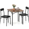 Spisebordssæt til 2 med polstrede stole, pladsbesparende design
