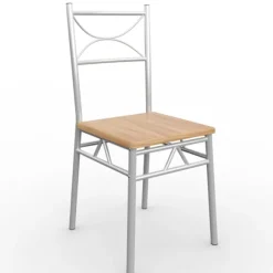 Spisesæt, 5-delt bøg, metalstel