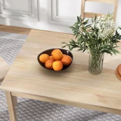 Spisestuesæt 5 Stk. Spisebord 4 Stole Spisestue Gruppe Pladsbesparende Rektangulært Massivt Træ Natur