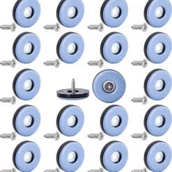 Sæt med 20 22 mm teflon møbelpuder til stoleben, gulvbeskyttelse, Mobile PTFE møbelpuder med tæppeskruer, fliser og hårdttræsgulve