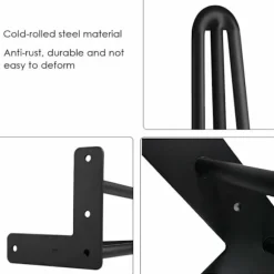 Sæt med 4 bordben 10 cm - DIY møbelben - til sofabord spisebord sort - med fodbeskyttere og skruer