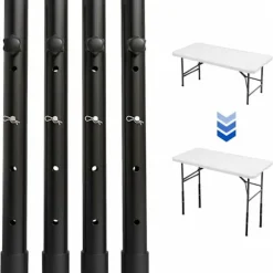 Sæt med 4 bordbensforlængere til klapborde til bøjede og lige ben, justerbare klapbordbensforhøjere, til højde (44 cm) - RWPurniture Leg