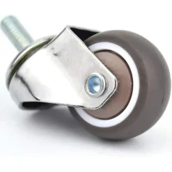 Sæt med 4 drejelige møbelhjul - M6 X 15mm - Med 25mm gevind - Blød gummi - Tpe gevind - Mini møbelhjul (25mm)