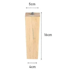 Sæt med 4 firkantede ben i egetræ til møbler 16cm