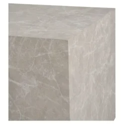 Sæt med 2 firkantede lavborde 40 og 50 cm beige marmor effekt beige