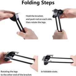 Sæt med 4 foldbare bordben 47cm sorte hårnålebordben foldbart sofabordsben med skruer