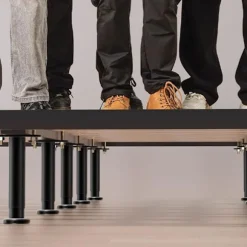 Sæt med 4 højdejusterbare sengesstøtteben med forbindelsesflapper til sengeramme/midterste lameller/møbler Kraftige metalstøtteben (120 mm-180 mm)