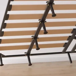 Sæt med 4 højdejusterbare sengesstøtteben med forbindelsesflapper til sengeramme/midterste lameller/møbler Kraftige metalstøtteben (120 mm-180 mm)