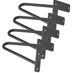 Sæt med 4 hårnåleben 50 cm til sort industrielt designbord