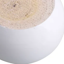 Sæt med 4 hvide runde møbelben i eukalyptustræ 8 x 8 x 5 cm - XF4 -