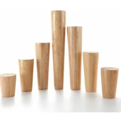 Sæt med 4 massive træben til sofa, møbelben til lænestol, sengebord, garderobe, skuffe (højde 15 cm) - Xin