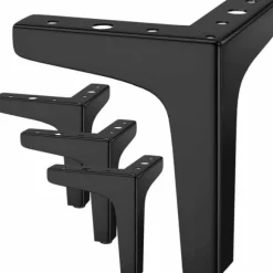 Sæt med 4 møbelben, belastning op til 600 kg, cm moderne metal trekantede bordben, hårnåls møbelben til skabe, sofa, sort ( cm) cm 17 17