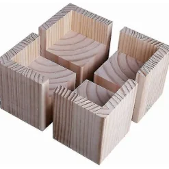Sæt med 4 Møbelhævere, Træ Møbelhævere, Sengehævere, Bordhævere, Møbelben Løftefødder til Seng Bord (Størrelse: 5x5x5cm)_tfrf