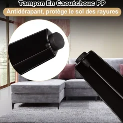 Sæt med 8 metal sofaben, 13 cm, metal sofabordsben, belastning op til 600 kg, sorte møbelben, smedejern/sofabordsstand, TV-stand med 40 skruer