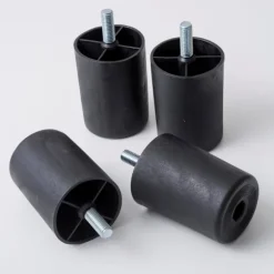 Sæt med 4 Plastikfødder til Sofaer og Møbler - Højde 80 mm - Sorte Platinum Fødder - Sort Farve - Højde 8 cm
